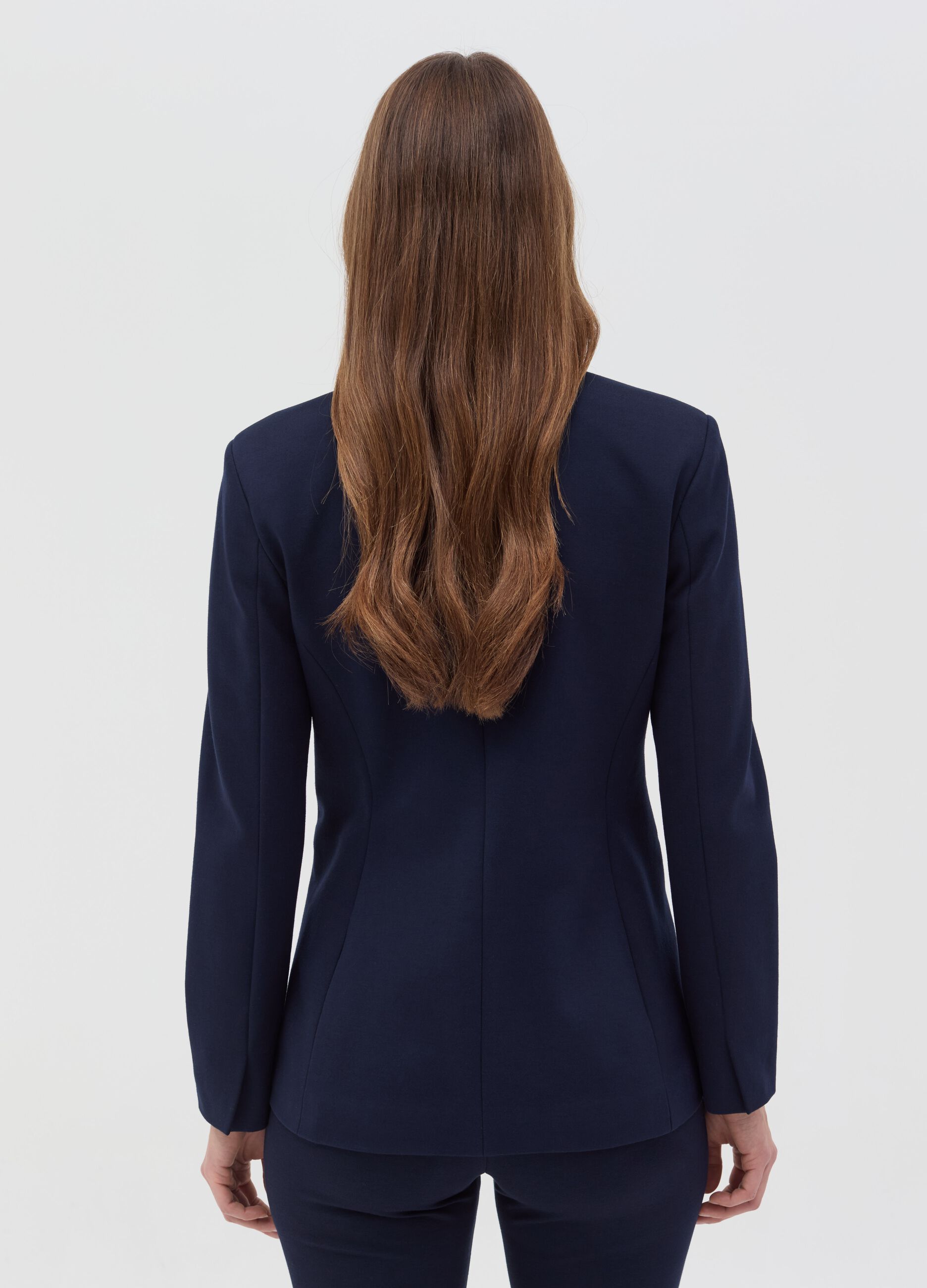 Double-breasted stretch blazer