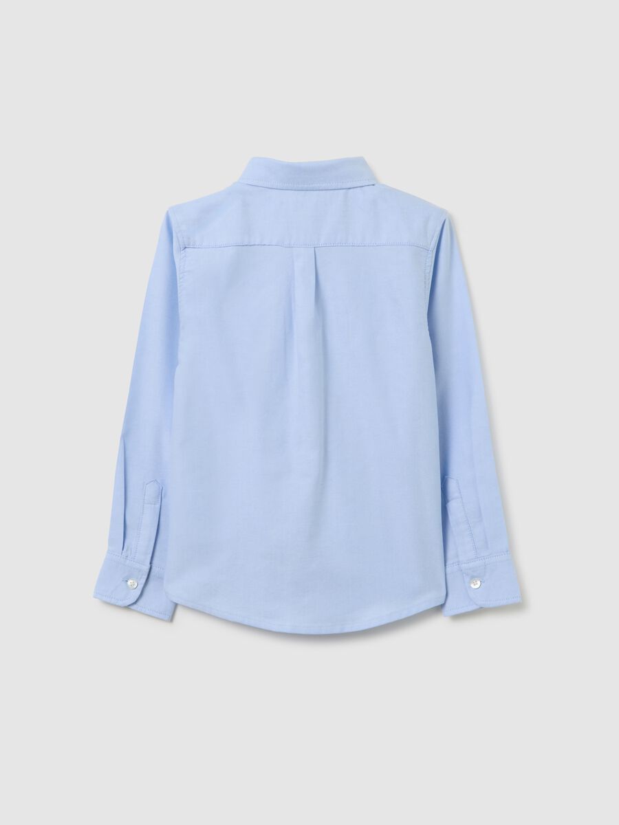 Children's blue regular fit pure cotton shirt_1