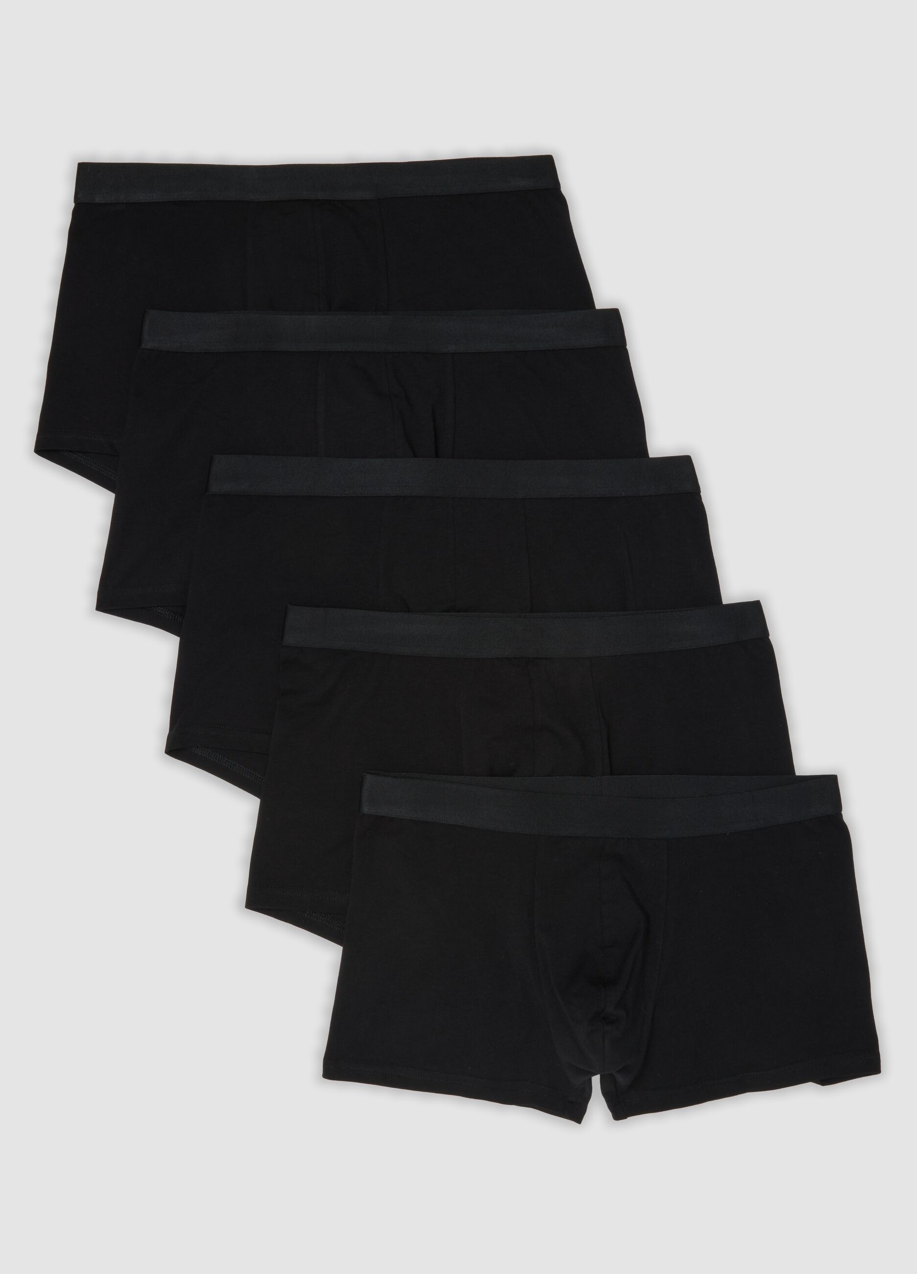 Five-pack of black stretch organic cotton boxers