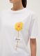White pure cotton regular fit t-shirt with floral print_3
