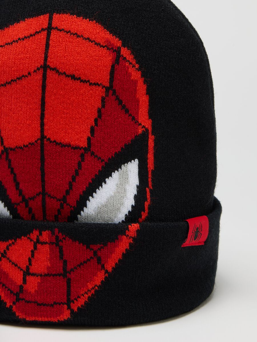 Cappello nero beanie con Spider-man _2