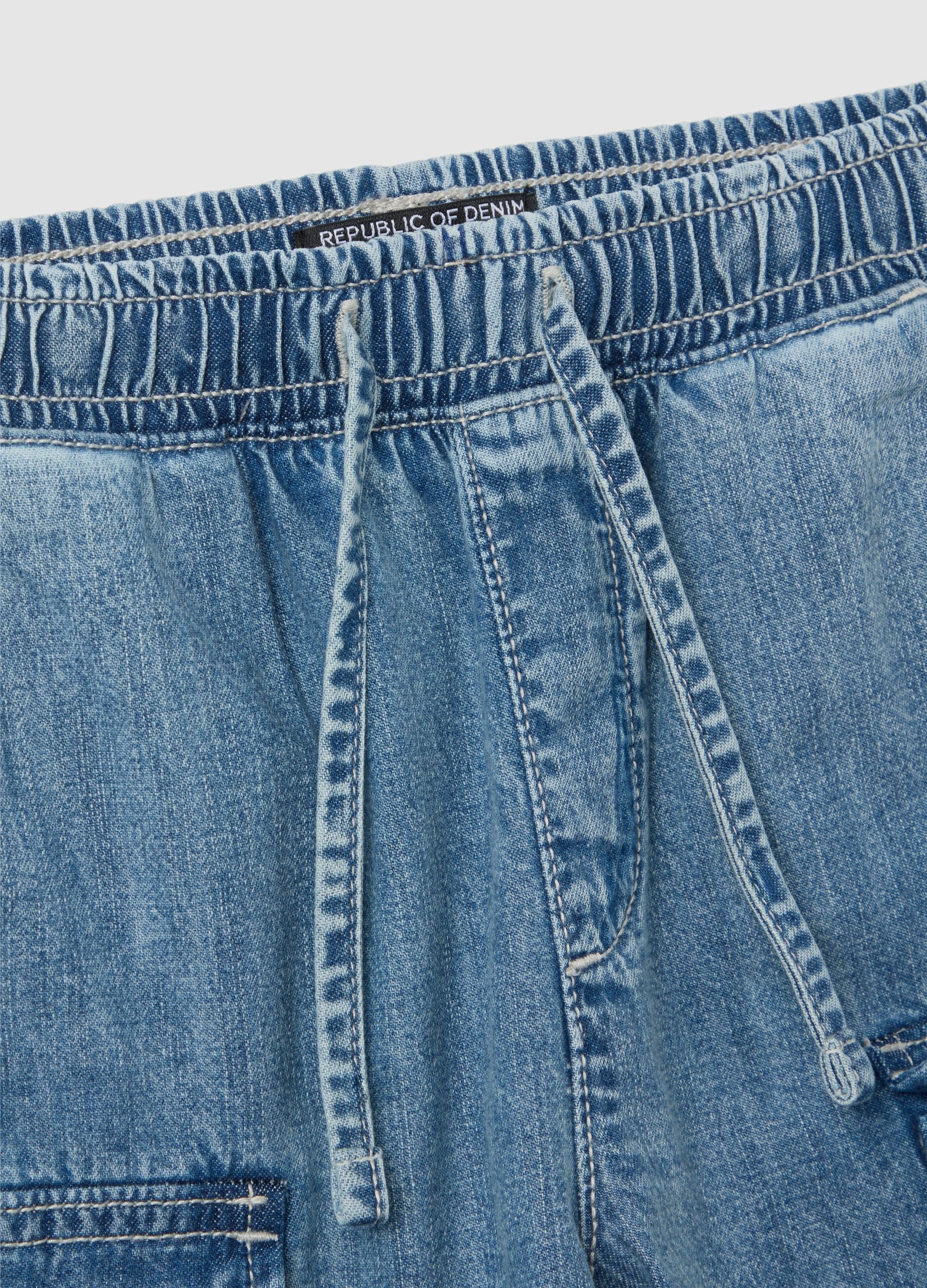 Kids' denim cargo shorts