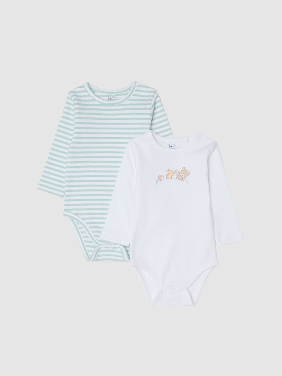 Multicolour pure cotton newborn bodysuit duo pack_0