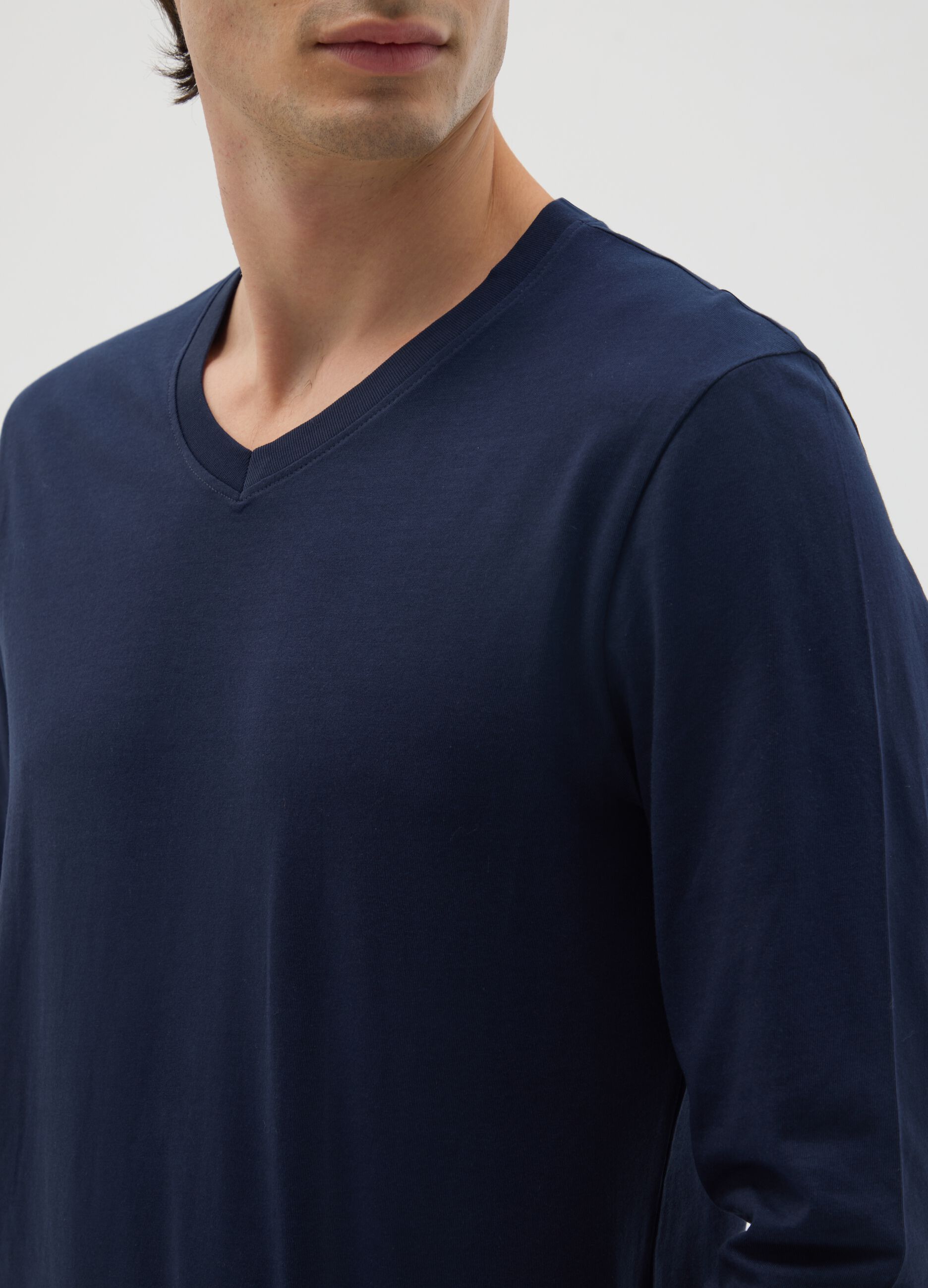 T-shirt in puro cotone blu regular fit