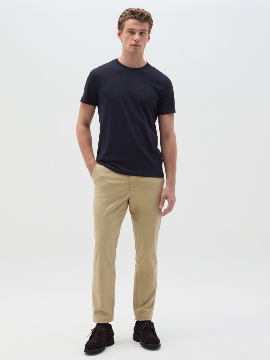 T-shirt in slub cotton with round neck_1