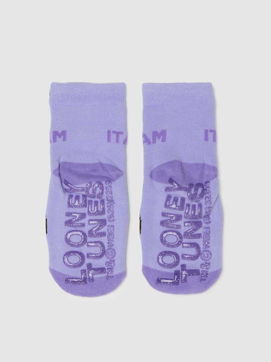 Purple cotton stretch socks for girls Looney Tunes x Italia Team_4
