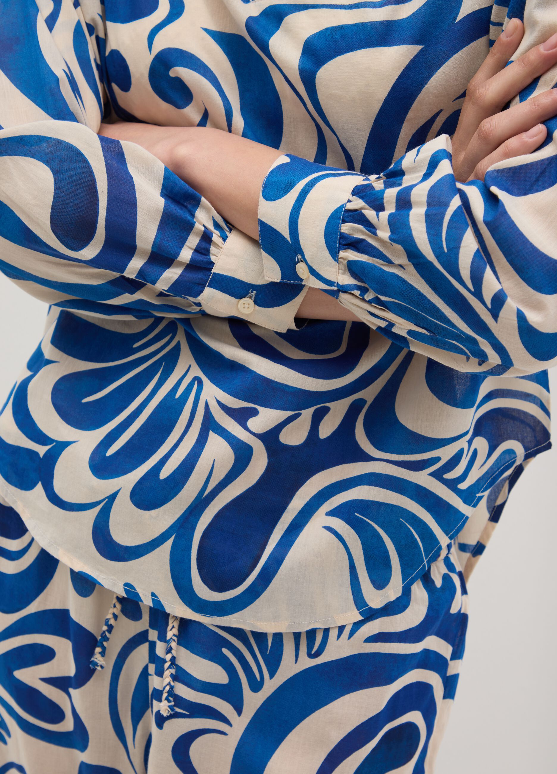 Ladies' ensemble in pure cotton multicolour regular fit