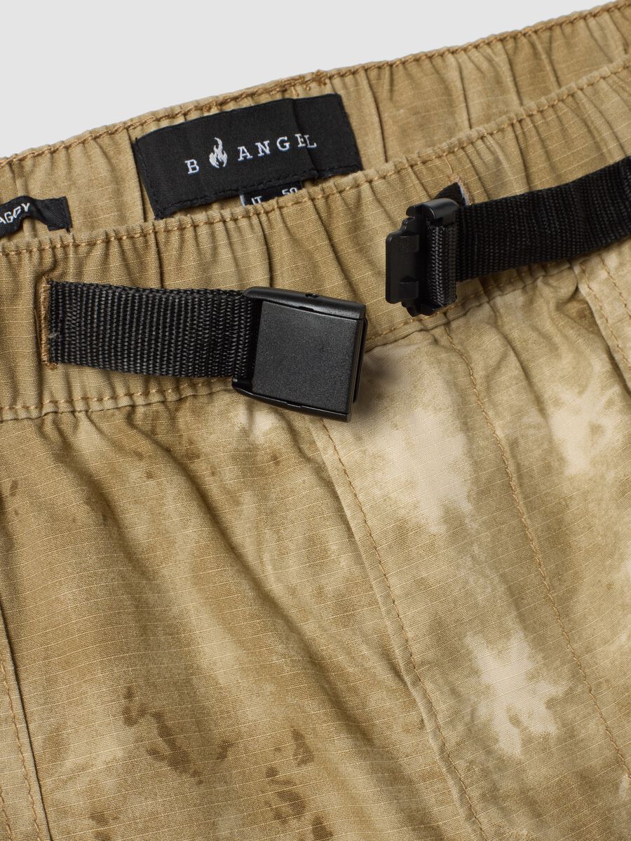 Beige baggy pure cotton Bermuda shorts_5