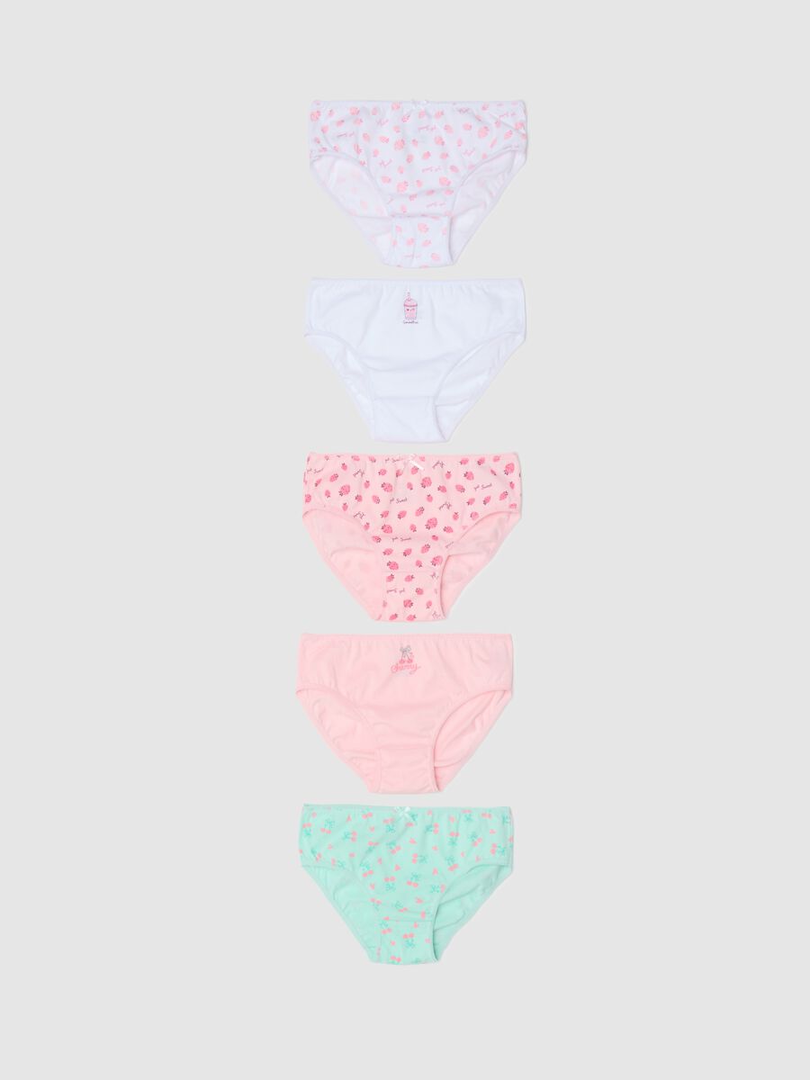 Girls' organic cotton briefs with OVS Kids patterns_0