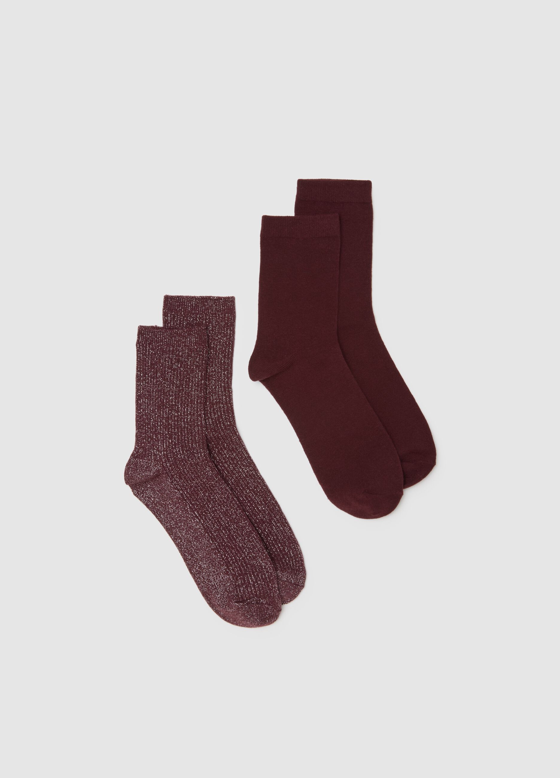 Two-pack red cotton blend stretch socks