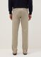 Beige slim fit stretch cotton chino trousers_2