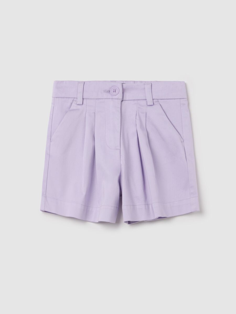 Bermuda shorts in poplin with pockets_0
