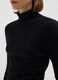 Black Cotton Blend Turtleneck Regular Fit_3
