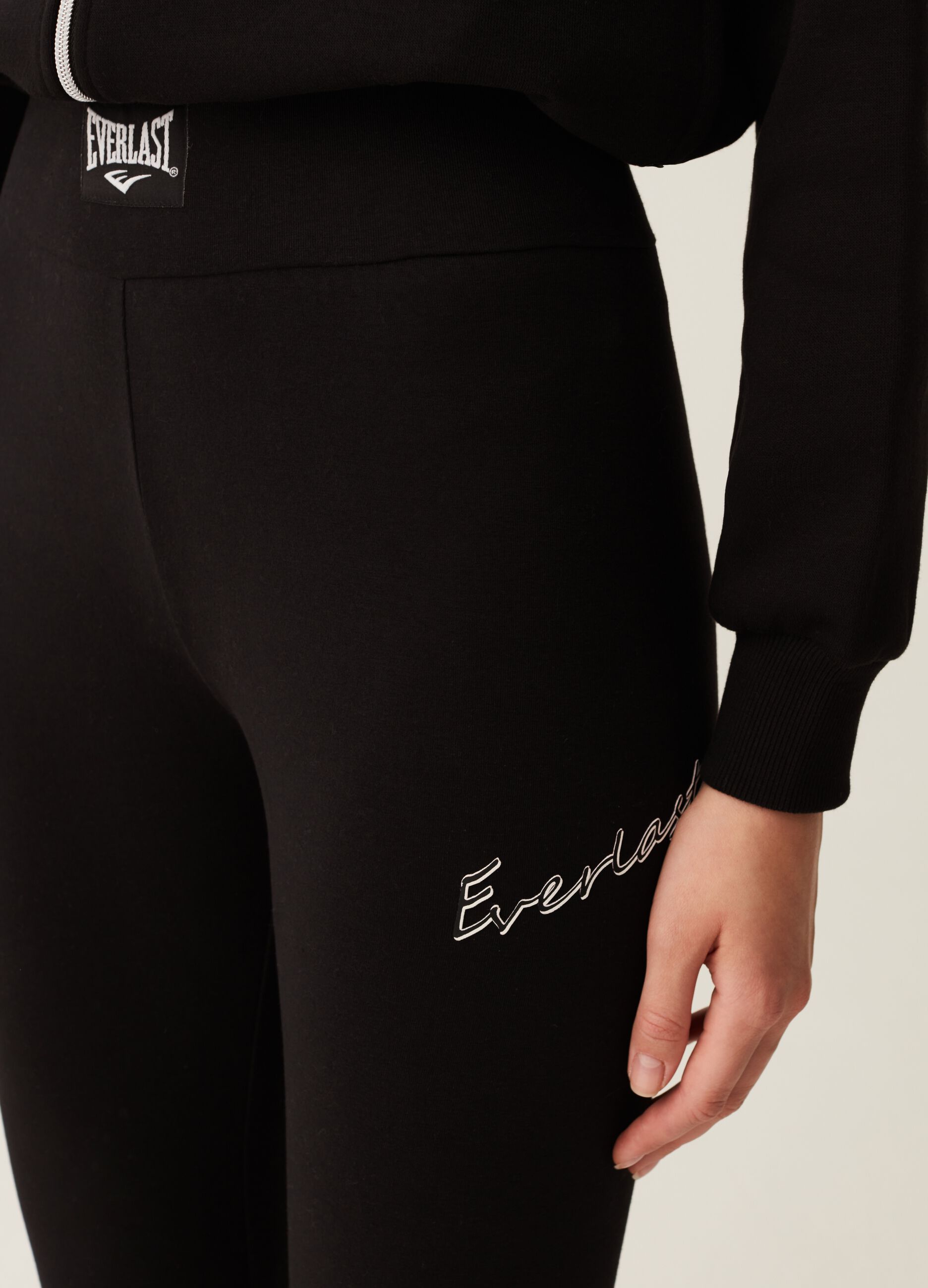 Leggings in cotone stretch con stampa_3