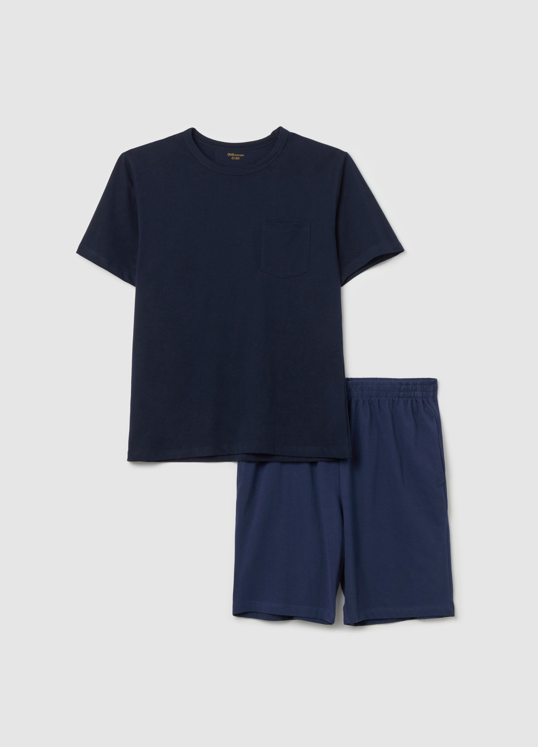 Short pyjamas with T-shirt with pocket