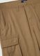 Beige pure cotton cargo Bermuda shorts, regular fit_5