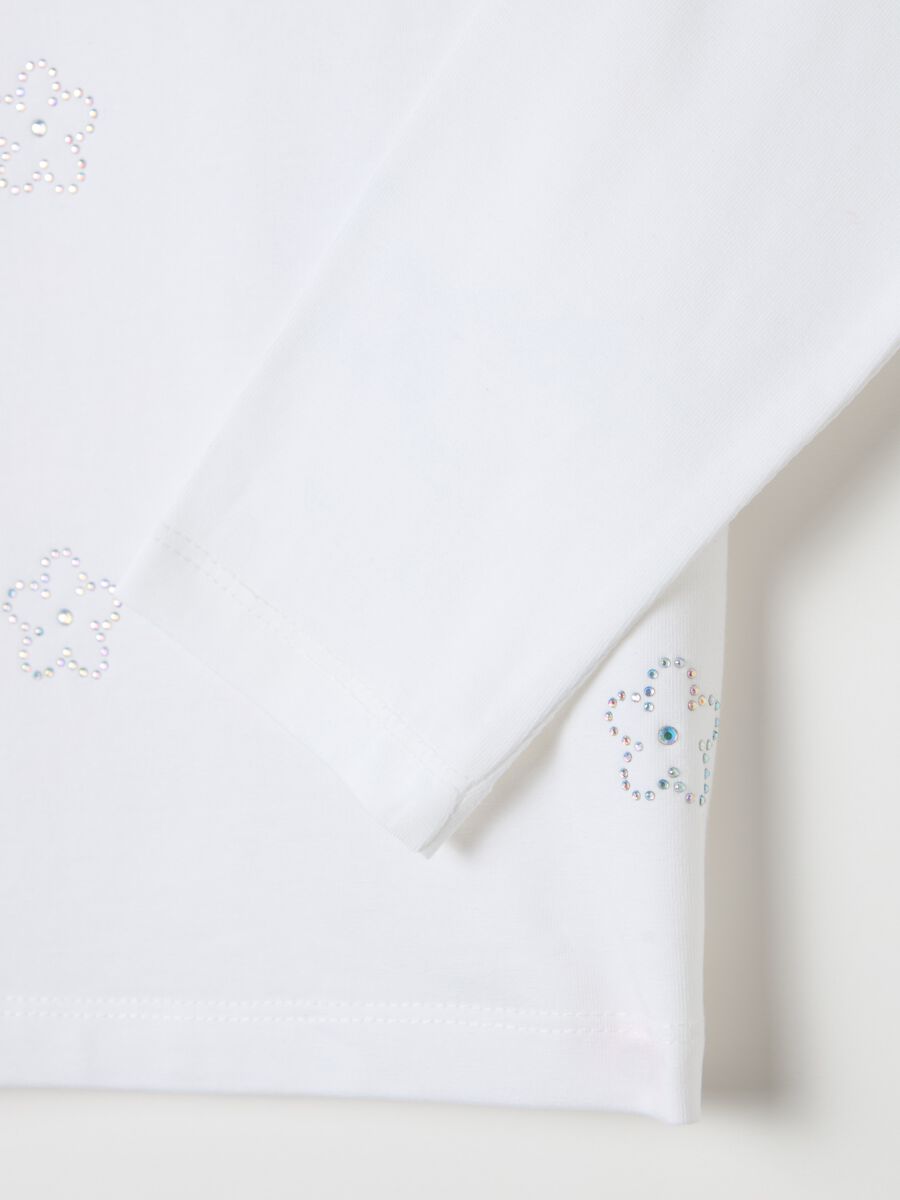 Long-sleeved T-shirt with diamanté flowers_3