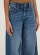 Girls' pure cotton blue wide leg jeans_2