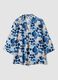 Blue patterned long-sleeve top_0