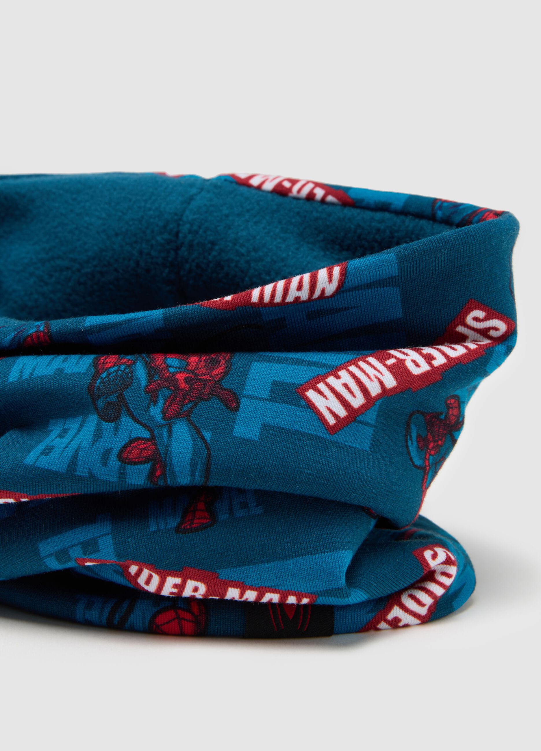 Scaldacollo da bambino in cotone multicolor elasticizzato con stampa Spider-Man