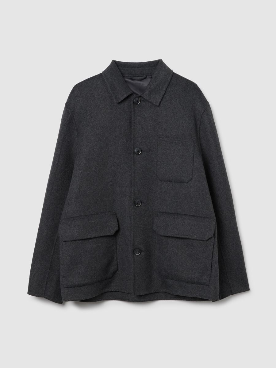 Blazer grigio con bottoni regular fit_0