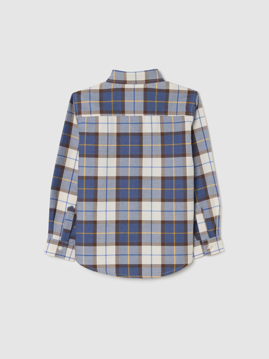 Camicia blu a quadri per bambini_1