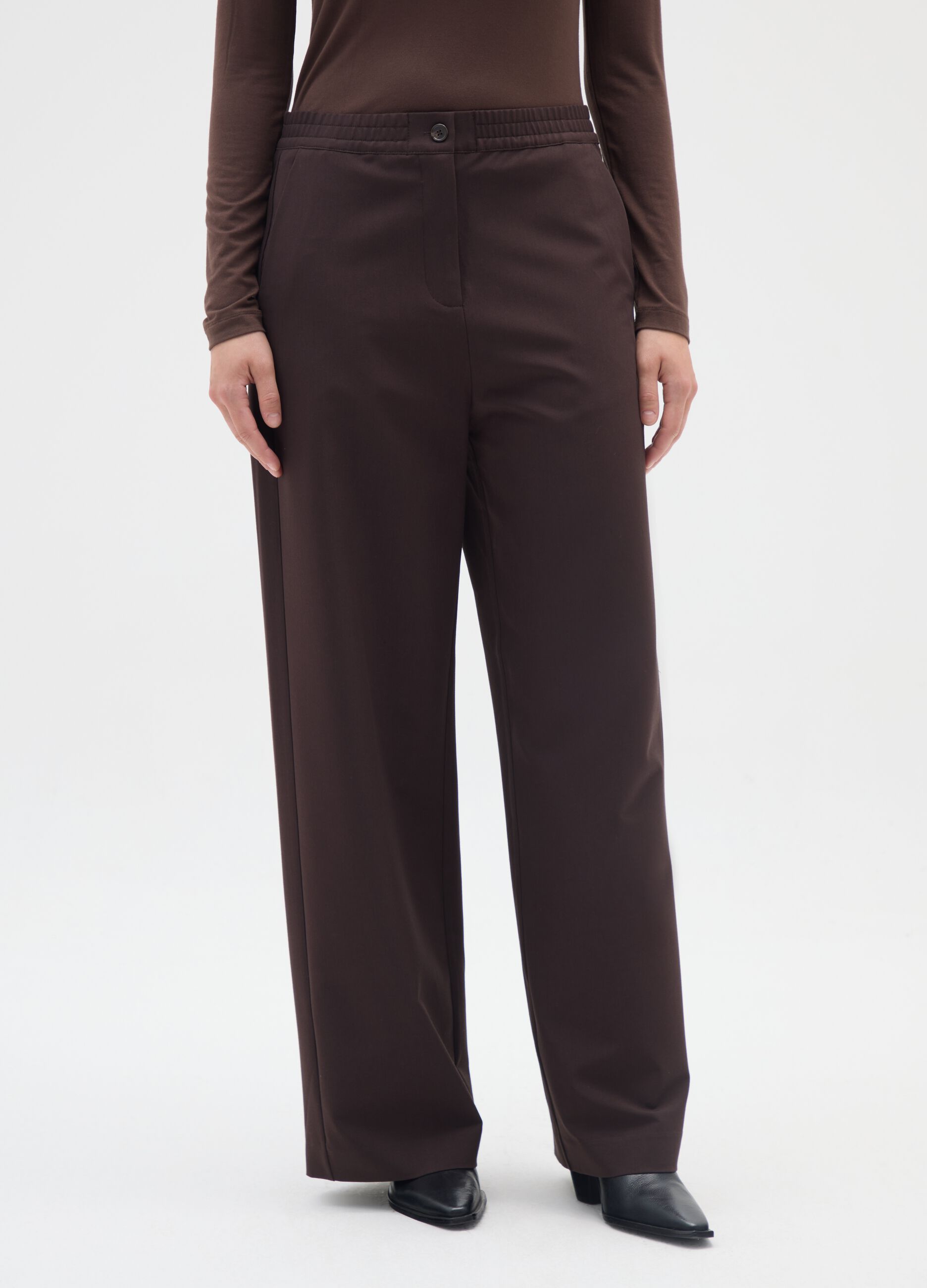 Grey Wide-Leg Trousers