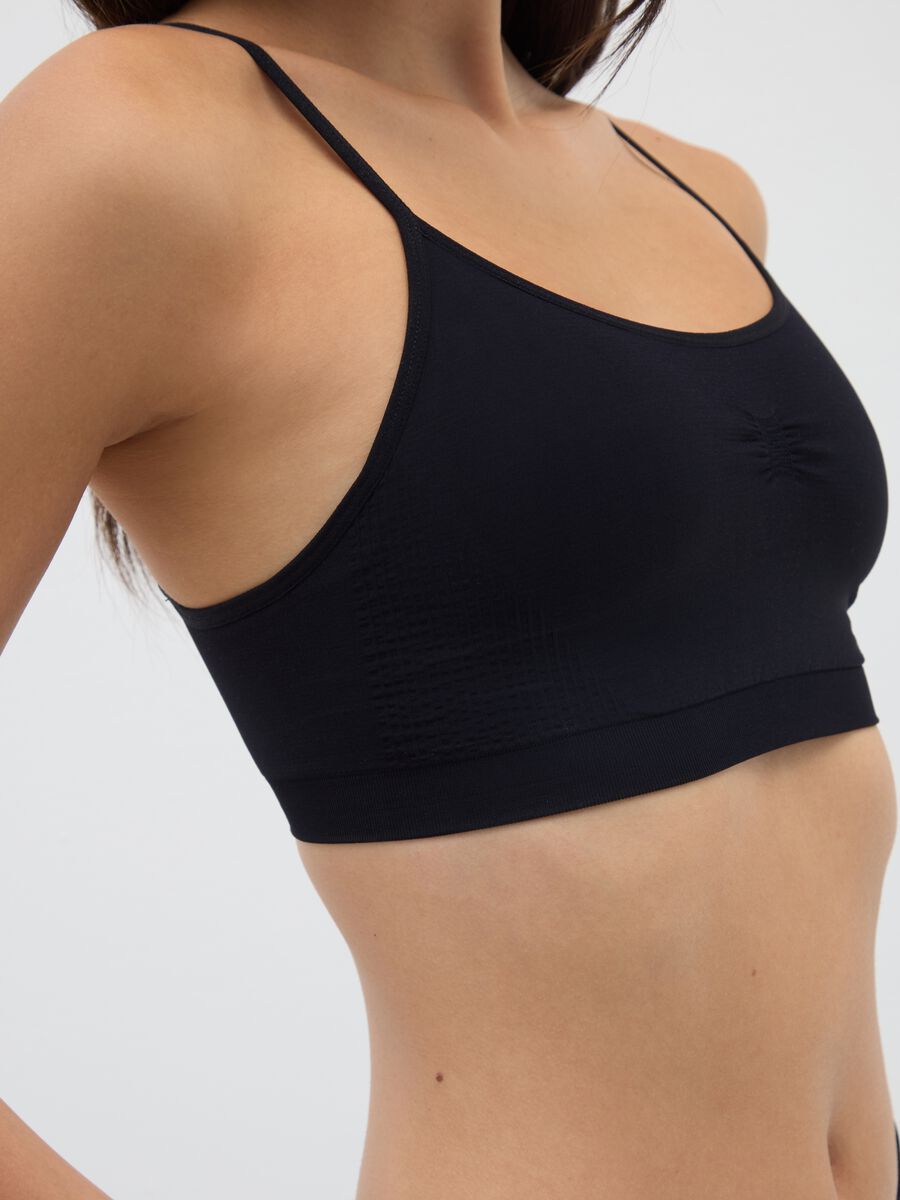 Black Stretch Fabric Top_3