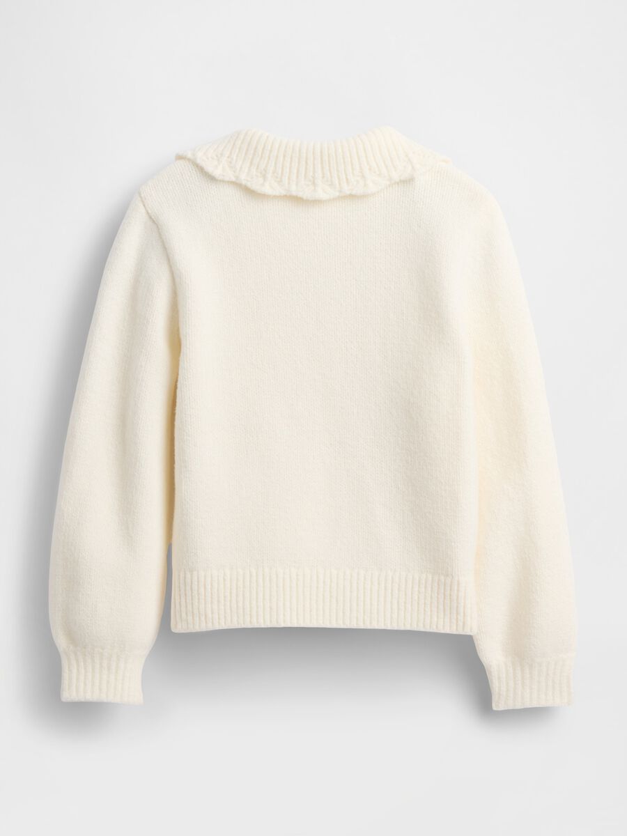 White Sweater for Girls in Material Blend_2