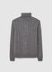 Grey turtleneck regular fit with jacquard pattern_0