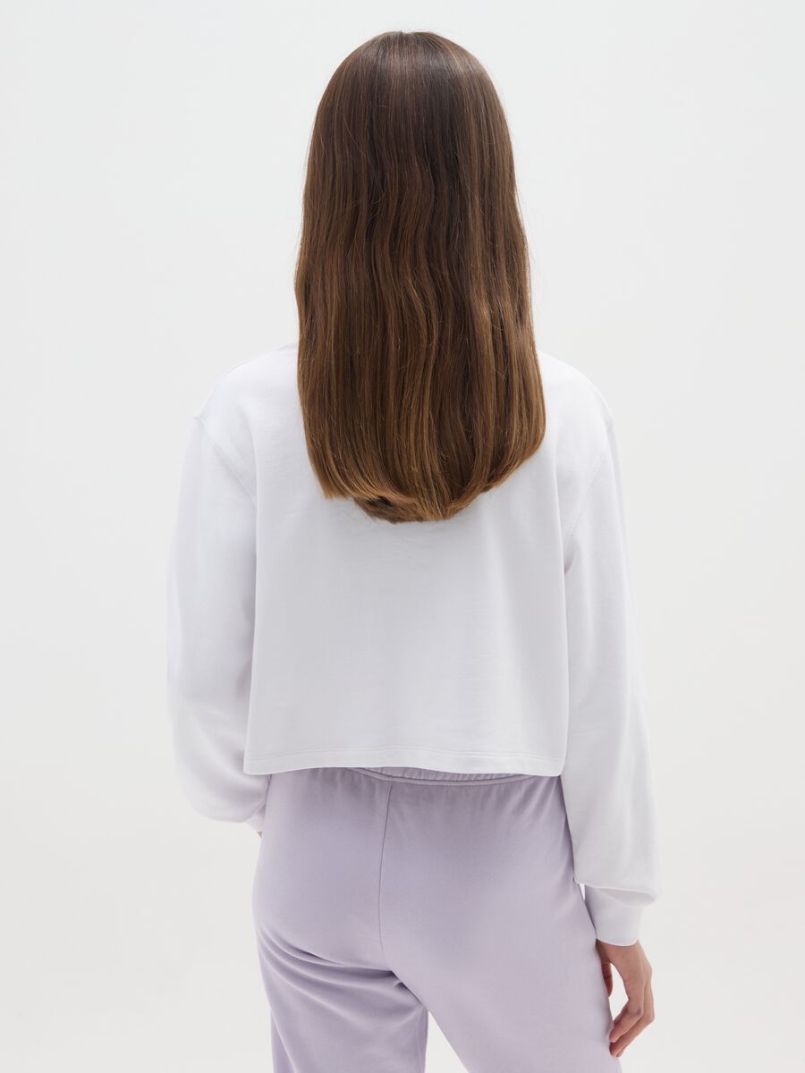 Felpa bianca in cotone per bambina_1