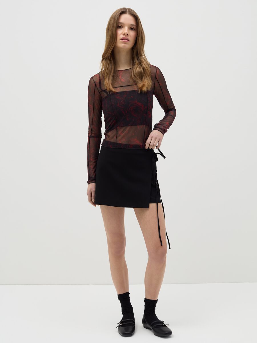 Wraparound miniskirt with laces_0