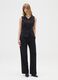 Straight Black Trousers with Elastic Waist_0