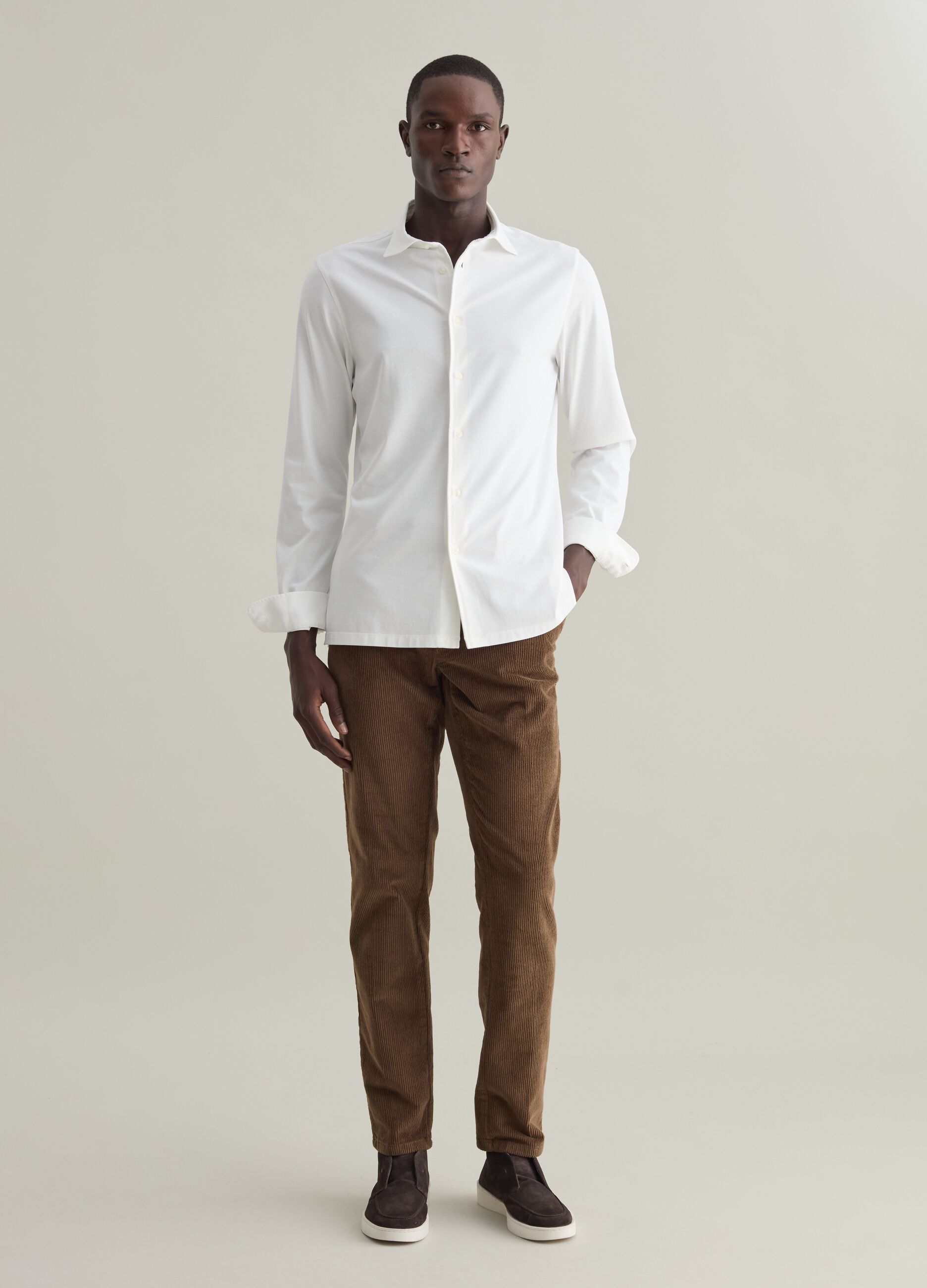 Contemporary regular-fit shirt in jersey