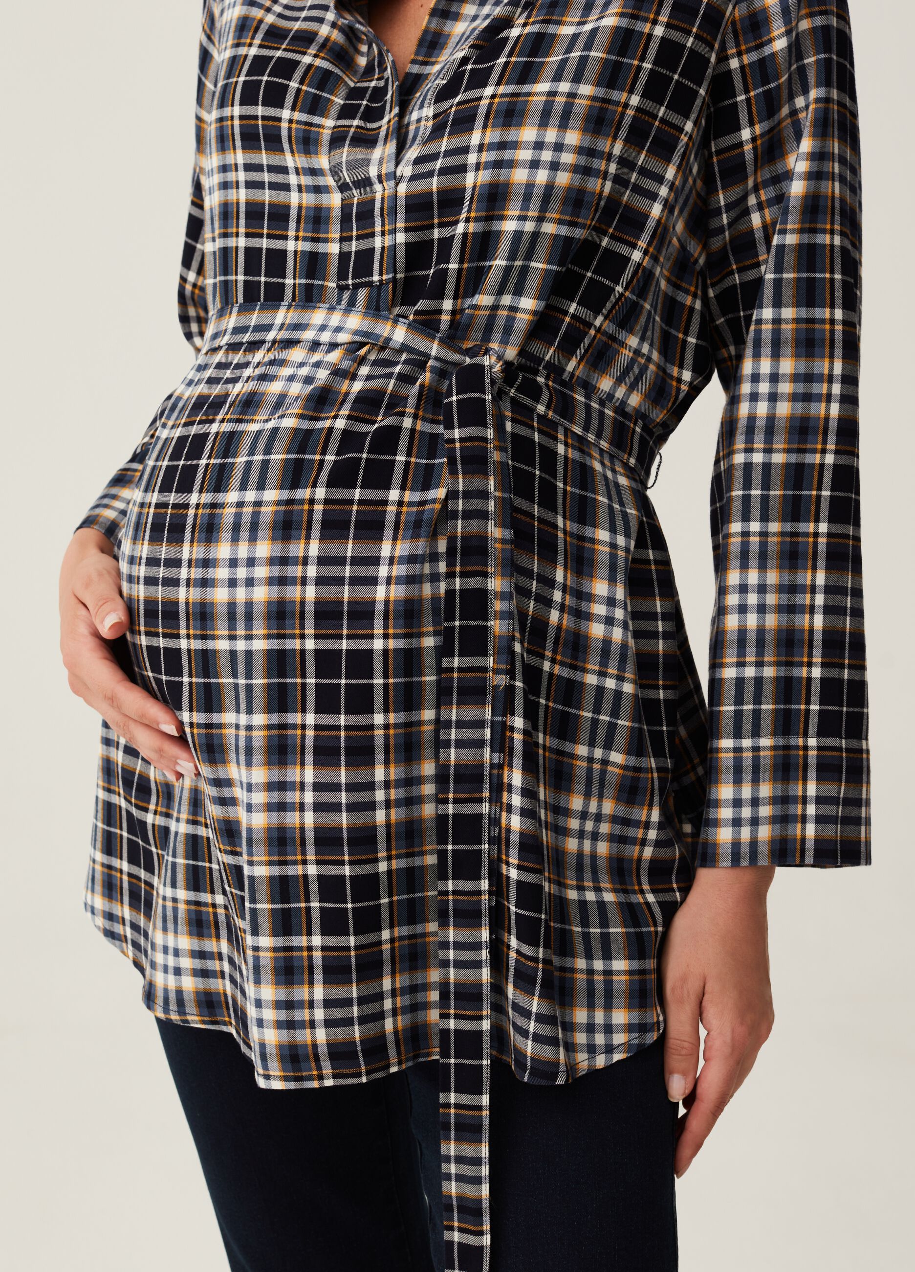 Camicia premaman in flanella check_4