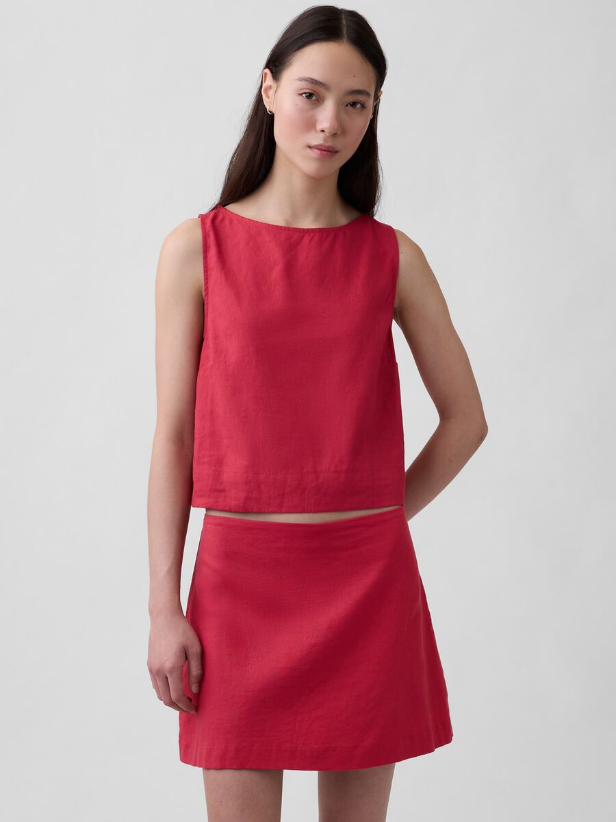 Linen-blend tank top_0