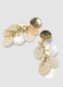 Drop earrings with pearlescent discs and gold-tone details_1