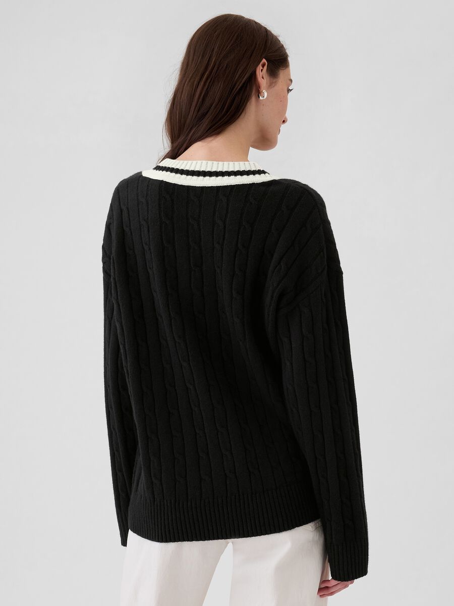Pullover oversize con profili rigati_2
