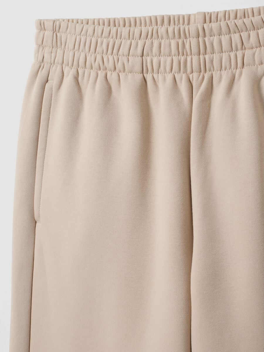 Pantaloni jogger bianchi in misto cotone straight fit_1