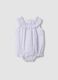 Purple pure cotton baby romper with classic collar_0