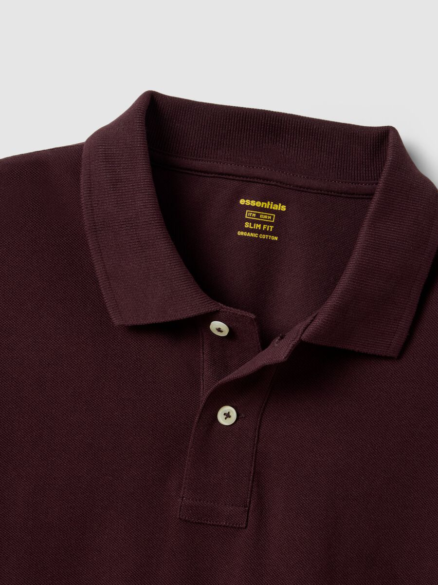 Purple slim fit pure cotton polo shirt_5