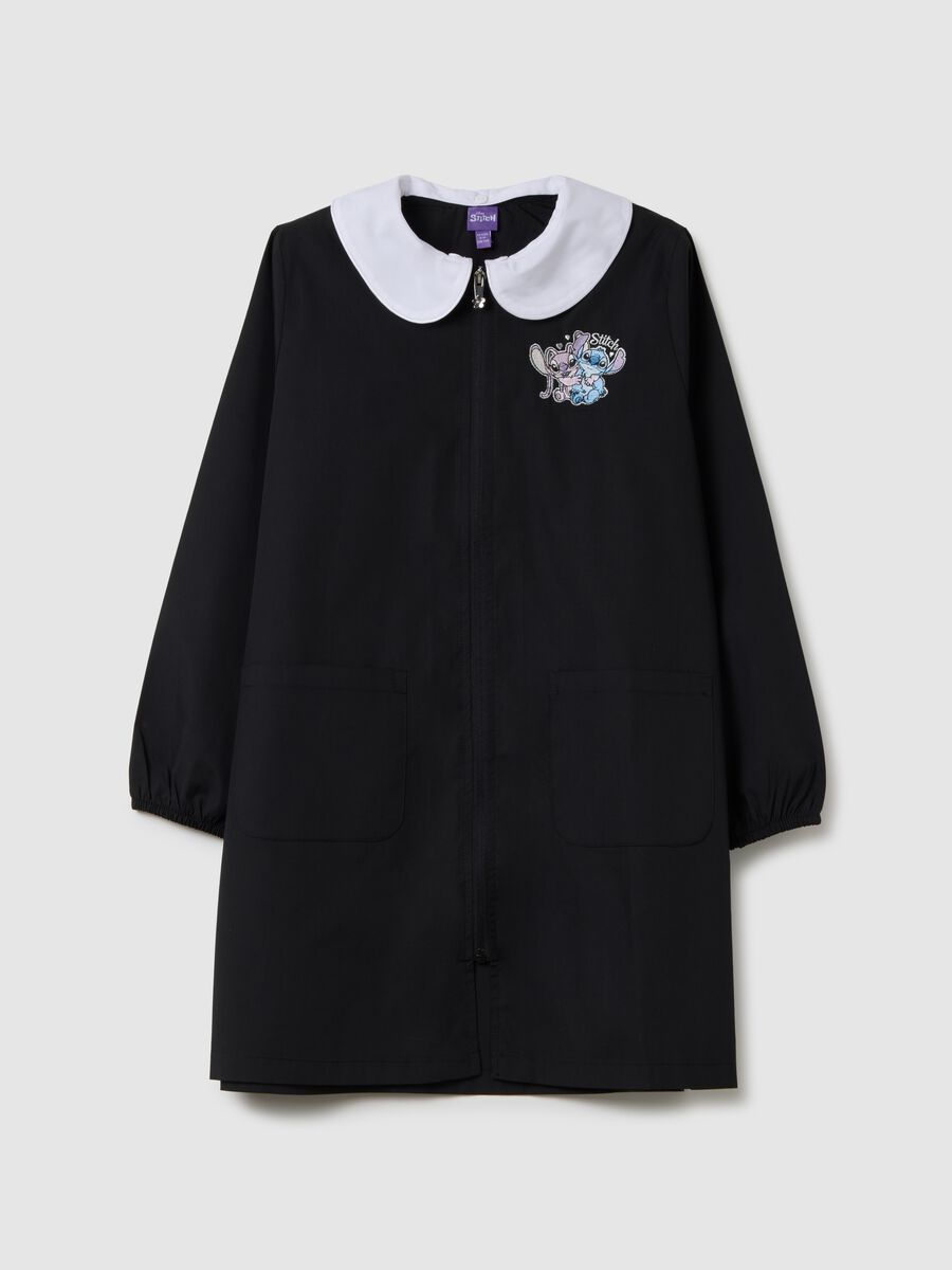 Multicolour Cotton Mix School Apron for Girls with Embroidery_0