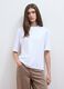 White boxy-fit T-shirt in cotton and viscose blend_2
