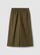 Green wide-leg jogger trousers in cotton and lyocell blend for girls_2