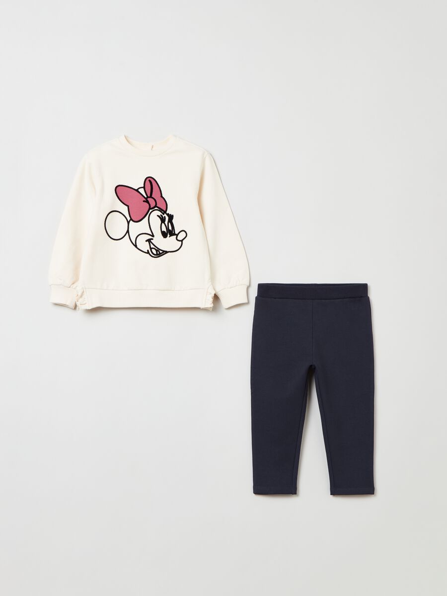 Jogging set in felpa con ricamo Minnie_0