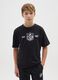 Children's black pure cotton oversized T-shirt with NFL logo_0