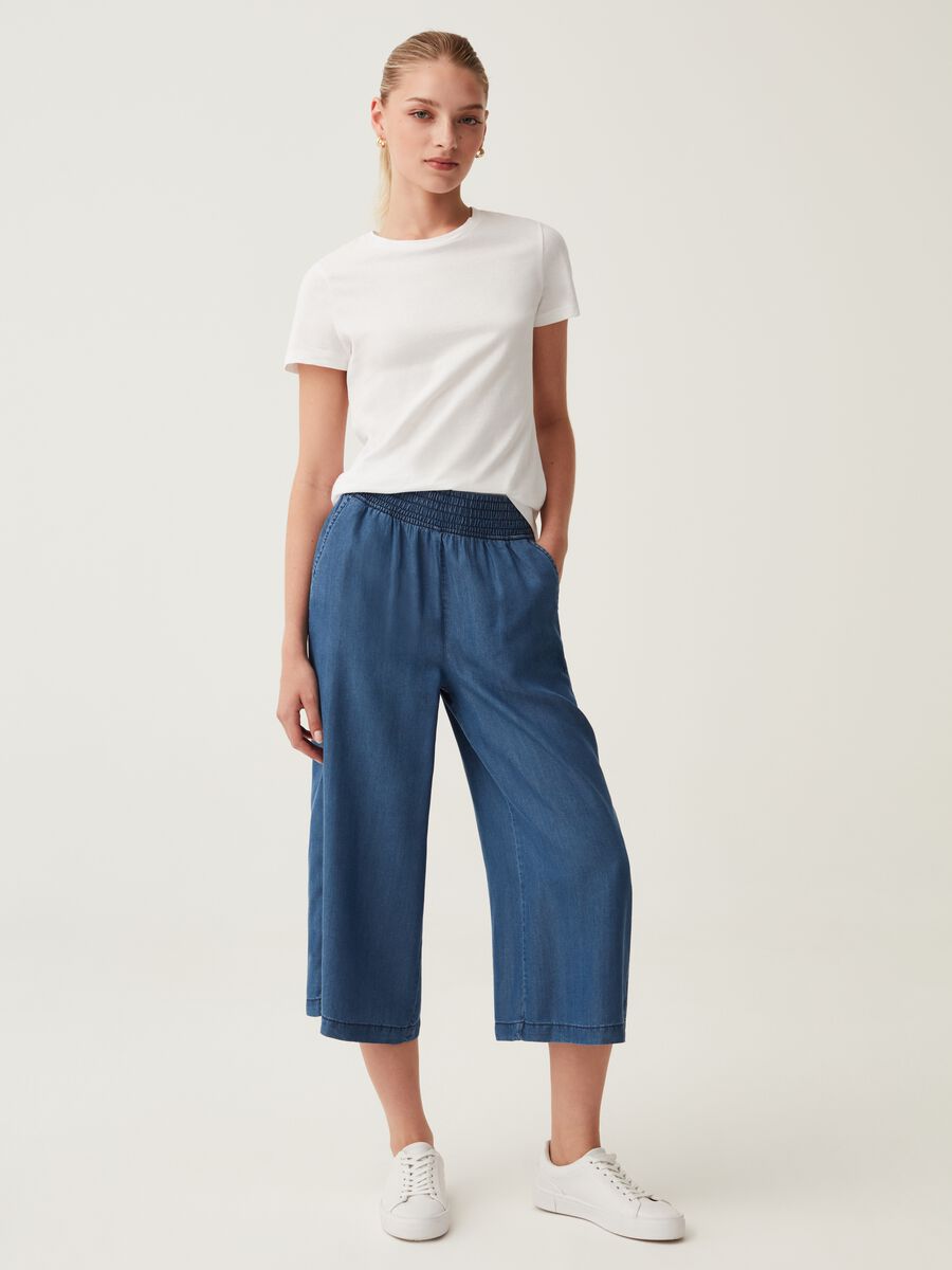 Crop palazzo trousers in Lyocell_0