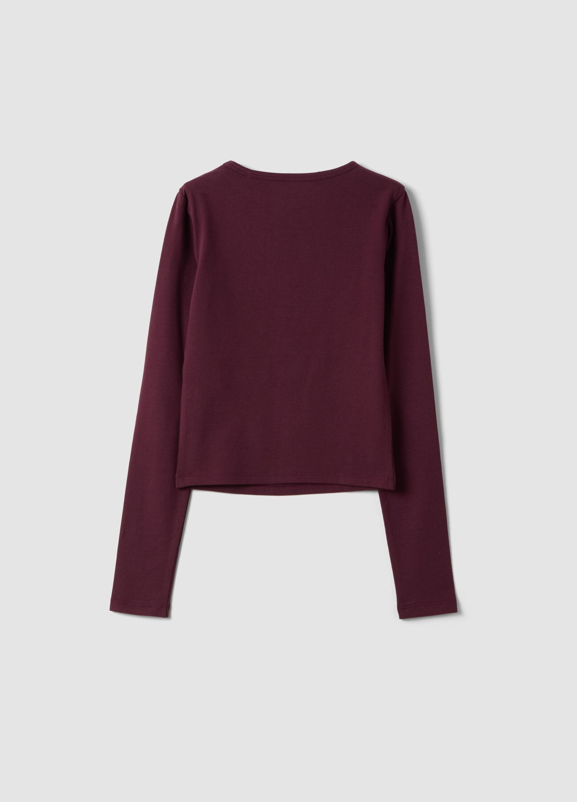 Purple slim-fit stretch organic cotton jersey T-shirt