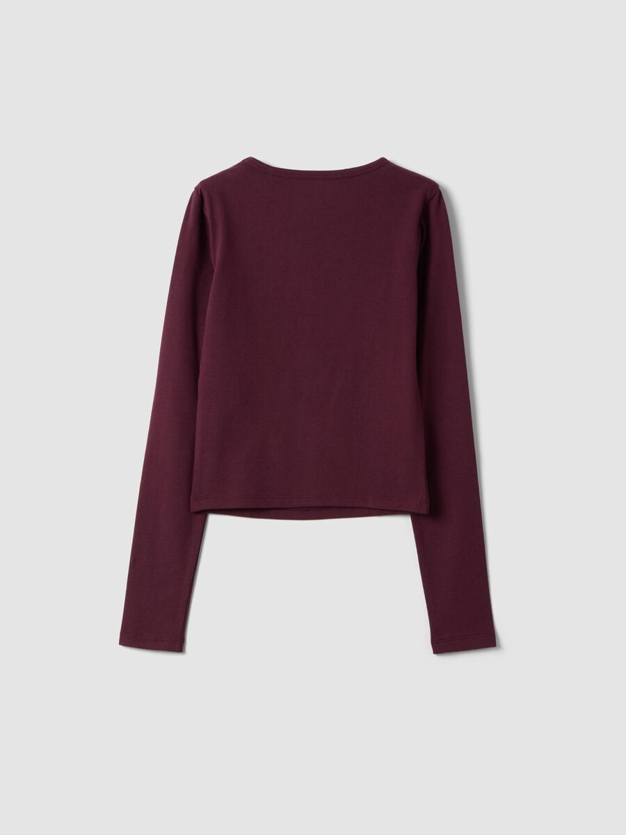 T-shirt viola in jersey di cotone organico elasticizzato slim fit_2