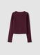 Purple slim-fit stretch organic cotton jersey T-shirt_2